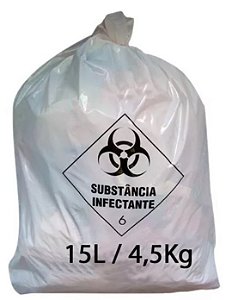 Saco De Lixo Infectante Hospitalar 15 Litros Pct C/100 Unidades - Rava