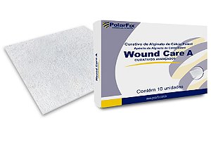 Curativo de Alginato de Cálcio Wound Care A 10cm x 10cm Caixa C/10 Unidades - Polar Fix