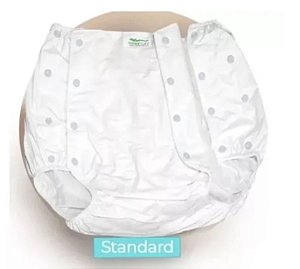 Calça Plástica Branca C/ Botão Impermeável/Incontinência/Geriátrica Tam (GG) - Senior Care