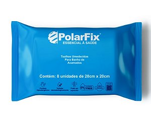 Toalhas Umedecidas para Banho de Acamados 20cm x 20cm Pacote C/8 Unidades - Polar Fix