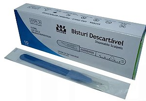 Bisturi Descartável Aço inoxidável Nº20 Caixa C/10 Unidades - Wiltex