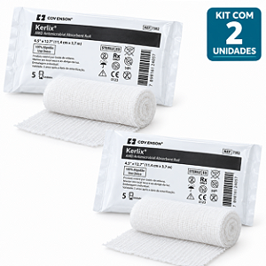 Kit C/2 Gazes em Rolo Antimicrobiana Kerlix Amd 11,4 cm x 3,7 m Ref: 3332 - Covidien