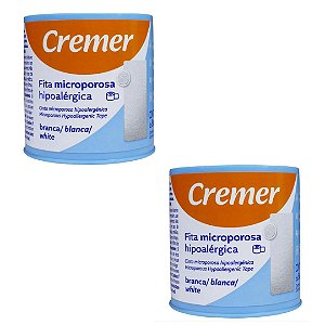 Kit C/2 Fitas Microporosa Branca Hipoalérgica 5cm X 10M - Cremer