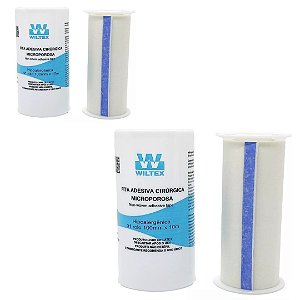 Kit C/2 Fitas Micropore Branca 100mm x 10m - Wiltex
