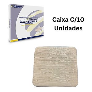 Curativo de Espuma Absorvente Silicone Sem Borda 10cm x 10cm Wound Care P Caixa C/10 Unidades FP0096- Polar Fix