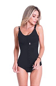 Cinta Modeladora Preta Pós Cirúrgico Tipo Body Com Fecho Frontal Tam M/44 Ref: 1602 - Biobela