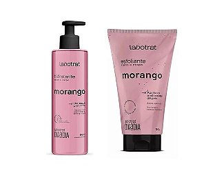 Kit Esfoliante 150g + Hidratante 190ml Morango Rosto e Corpo - Labotrat