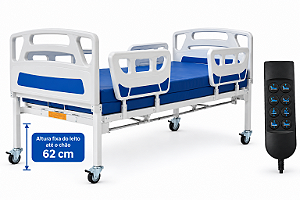 Cama Hospitalar Motorizada Até 5 Posições Altura Fixa + Colchão D-33 S-8834-M-D33 - Salutem