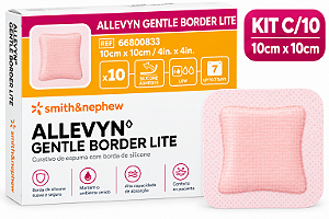 Curativo Allevyn Gentle Border Lite 10cm x 10cm Caixa C/10 Unidades - Smith & Nephew
