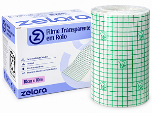 Filme Transparente Rolo 10cm x 10cm Para Curativos e Fixação - Zelara