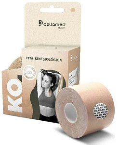 Bandagem Elástica Adesiva Kinésio Bege 5cm x 5m - Dellamed