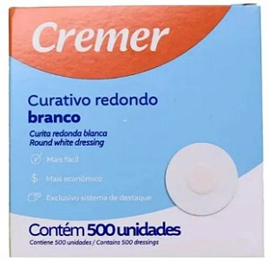 Curativo Redondo Transparente Caixa C/500 Unidades - Cremer