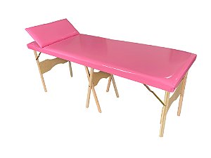 Maca Madeira Fixa Com Cabeceira Reclinável Estofado Rosa MF-05RO - Best Pro