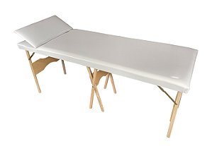 Maca Madeira Fixa Com Cabeceira Reclinável Estofado Branco MF-05BR - Best Pro