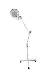 Luminária Branca P/Estética Led Com Lupa + Tripé C/ Rodinhas + Bivolt LLT01BR - Best Pro