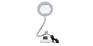 Luminária Prata Led c/ Lupa Fixação c/ Clipe + Tubo Dobrável 360 Graus LL01PA - Best Pro