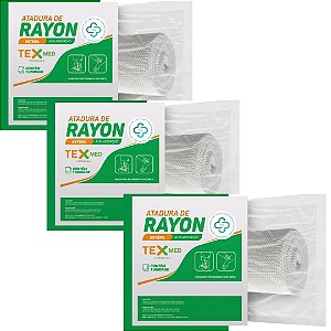 Kit C/3 Ataduras de Rayon 7,5cm x 5m Estéril Unidade - TexMed
