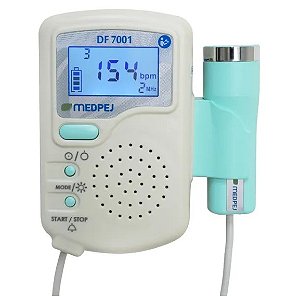 Detector Fetal Portátil Digital DF-7001 D Com Carregador + Bateria Recarregável - Medpej