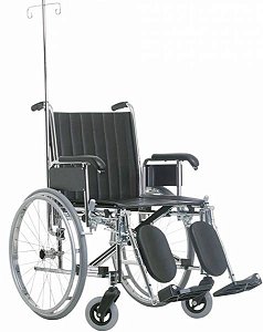 Cadeira de Rodas Hospitalar Suporte de Soro e Suporte Para Cilindro de O2 - Jaguaribe