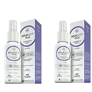 Kit C/2 Aquasept Plus Solução Polihexanida PHMB Spray 100ml Cada - Walkmed