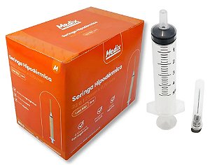 Caixa C/100 Unidades de Seringa 5ml Luer Slip (Liso) Com Agulha 25 x 0,70 - Medix