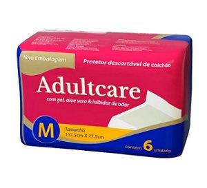 Protetor Descartável de Colchão Tam: M Pacote C/6 Unidades - Adultcare