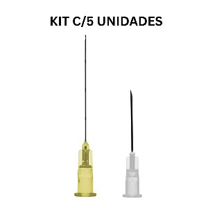 Kit C/5 Microcânulas P/ Preenchimento C/Agulha Auxiliar 30g X 50mm - Uniqmed