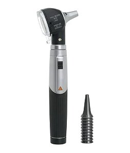 Otoscópio Mini 3000 Fibra Óptica LED C/10 Espéculos - Heine