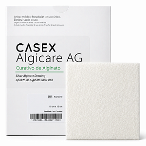 Curativo Alginato Calcio Com Prata 10X10 AP1010 Unidade (VENCIMENTO 30/04/2026) - Casex