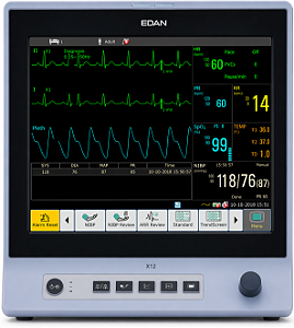 Monitor Multiparamétrico X12 (SPO2-ECG-PNI-TEMP-RESP) TELA 12'' - Edan