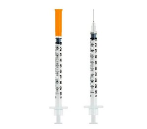 Kit C/40 Seringas de Insulina 1ml Agulha Fixa 6mm x 0,25mm (31g) - Sol-Millennium