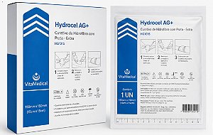 Curativo Hydrocel Ag+ Extra 15cm x 15cm Hidrofibra com Prata Caixa C/10 Unidades - Vita Medical