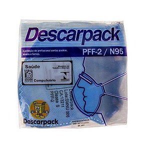 Máscara de Proteção Descartável PFF-2 / N95 Azul Un - Descarpack