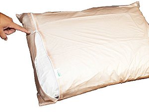 Fronha Para Travesseiro Bege Impermeável 70cm x 52cm C/ZÍper - Senior Care