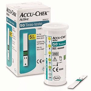 Tiras Accu Chek Active para Controle de Glicemia Caixa C/50 Tiras - Roche