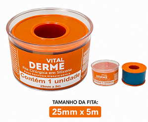 Fita Cirúrgica De Silicone Adesiva Rolo 2,5cm x 5 metros (Cicatriz ) - Vital Derme