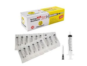 Seringa Descartável 5ml Luer Slip C/Agulha 25x0,70 Estéril C/100Un - Descarpack (Vencimento 06/23)