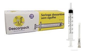 Seringa Descartável 3ml Luer Slip C/Agulha 25x0,70 Estéril C/100Un - Descarpack