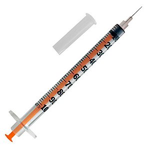 Seringa para Insulina Luer Slip 1ml com Agulha 13 x 0,45mm C/100Un - SR
