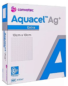 Curativo Aquacel AG+ Extra 10cm x 10cm Caixa C/10 - Convatec