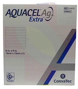 Curativo Aquacel AG Extra 15cm x 15cm Caixa  C/5 - Convatec