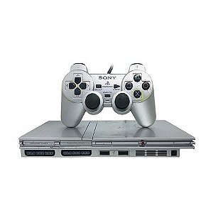 Console PlayStation 2 Slim Prata - Sony - Gameteczone a melhor loja de  Games e Assistência Técnica do Brasil em SP