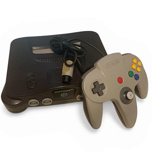 Console Nintendo 64 + Controle Cinza e Preto - Nintendo