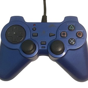 Controle PS2 FUJIWORK - Modelo Analog Resya (Azul)