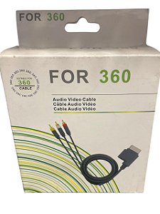 Cabo AV RCA Áudio Vídeo Xbox 360 FAT / Slim - Importado