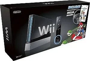 Console Nintendo Wii Preto Na Caixa Com Mario Kart Wii Desbloqueado - Nintendo