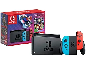 Console Nintendo Switch V2 32 GB Na Caixa Com Jogo Mario Kart 8 Deluxe - Nintendo