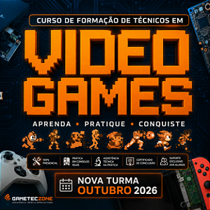 Curso Presencial de Assistência Técnica em Videogames | Formação Profissional Gameteczone | Turma Outubro 2026