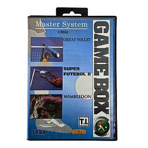 Jogo Master System Game Box - Great Volley / Super Futebol II / Wimbledon - Tec Toy