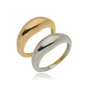 Anel Orgânico Duo Gold banhado a Ouro 18k